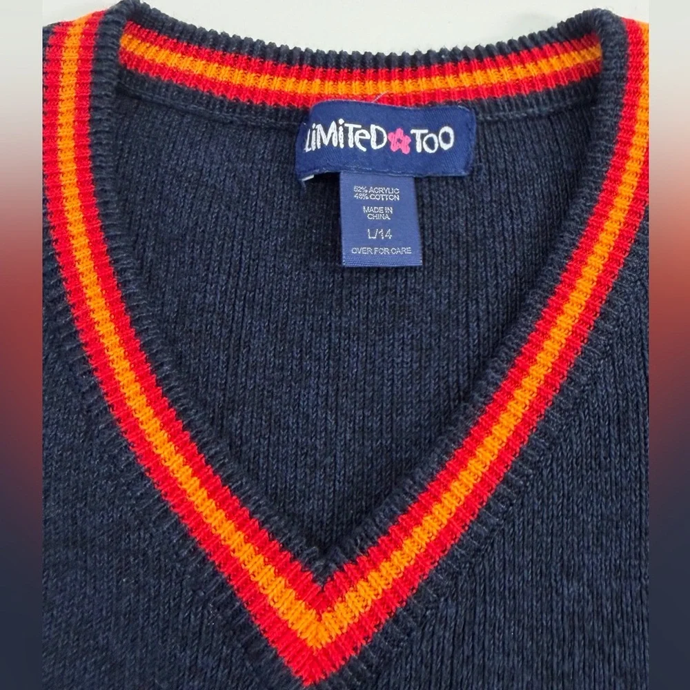 Vintage Limited Too Striped‎ Sweater Vest Large